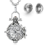16mm Urn Cremation Ratta Opened Cage Locket Ash Pendant Holder Necklace For Ashes