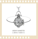 16mm Urn Cremation Ratta Opened Cage Locket Ash Pendant Holder Necklace For Ashes