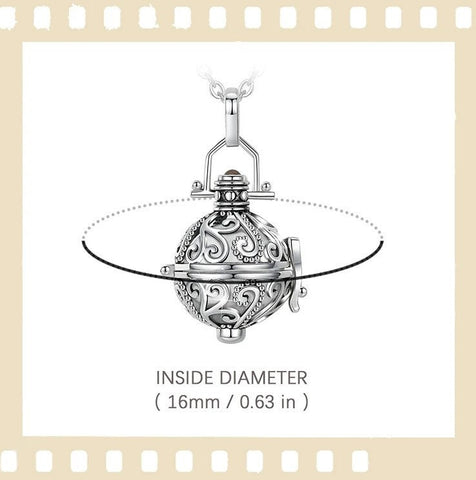 16mm Urn Cremation Ratta Opened Cage Locket Ash Pendant Holder Necklace For Ashes