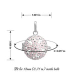 Pink Flower Harmony Locket Cage Volcanic Stone Necklace Aromatherapy Essential Oil Lava Stone Diffuser Necklace Jewelry for Women Gift 18mm