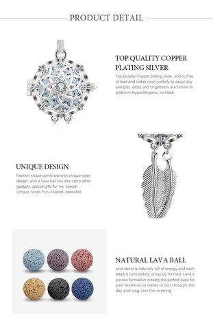 Vintage Hollow Dreamcatcher with Crystal Locket Cage Volcanic Stone Necklace Aromatherapy Essential Oil Lava Stone Diffuser Necklace