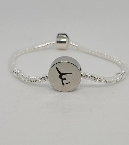 PERSONALISED Stainless Steel Heart or Circle Sport charm, Swimming, Gymnastics, basketball, Hockey, Cycling, Golf, Tennis, Rowing, and more