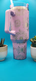 Cute Highland Cows Laser Engraved 40oz Double Wall Insulated Tumbler with Handles Custom Engraved Seamless Tumbler