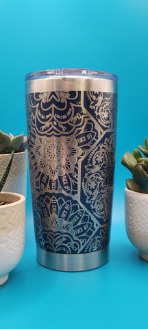 Hidden Swear Word Tumbler  Mandala Laser Engraved 20oz Insulated Tumbler, Funny Tumbler Cuss Word Tumbler Funny Gift cuss word