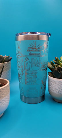 Self Care Shelves Laser Engraved 20oz Double Wall Insulated Tumbler Travel mug, custom Seamless Tumbler ,Gift for teacher, mom