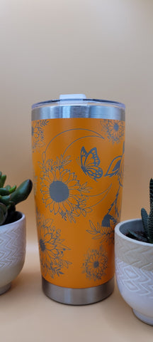 Cute Highland cow Laser Engraved 20oz Double Wall Insulated Tumbler Travel mug, custom Seamless Tumbler ,Gift for teacher, Daughter,Mom