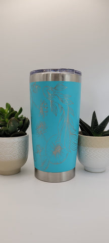 Koi Fish mug Laser Engraved 20oz Double Wall Insulated Tumbler Travel mug, custom Seamless Tumbler ,Gift for teacher, Mum, dad