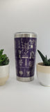 Flowers Laser Engraved Plant Tumbler, 20oz Insulated Travel Mug
