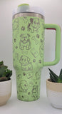 English Bulldog gift 40oz Double Wall Insulated Tumbler with Handles Gift for mom, Granny, sister, Niece, Teacher gift, dog lover gift