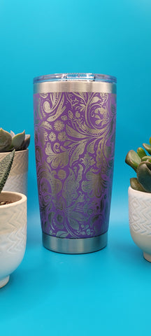 Boho Paisley Floral 20oz Double Wall Insulated Tumbler Travel mug, Gift for mom, teacher gift, auntie, daughter, Granny gift