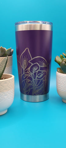 Calla Lilies Laser Engraved 20oz Double Wall Insulated Tumbler Travel mug, Teacher gift, mom gift, daughter gift, granny gift