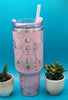 Cute Highland Cows Laser Engraved 40oz Double Wall Insulated Tumbler with Handles Custom Engraved Seamless Tumbler