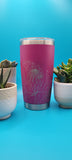 Protea Laser Engraved 20oz Double Wall Insulated Tumbler Travel mug, custom Seamless Tumbler , Protea Lover, African Protea