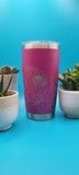 Protea Laser Engraved 20oz Double Wall Insulated Tumbler Travel mug, custom Seamless Tumbler , Protea Lover, African Protea
