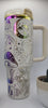 Magical mushrooms frogs - white on rainbow base  40oz Double Wall Insulated Tumbler with Handles Gift for mom, Granny, sister