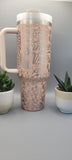 Summer vibes ,Flower gift, Floral gift 40oz Double Wall Insulated Tumbler with Handles Gift for mom, Granny, sister, Niece, Teacher gift
