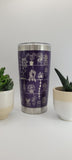 Flowers Laser Engraved Plant Tumbler, 20oz Insulated Travel Mug