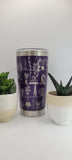 Flowers Laser Engraved Plant Tumbler, 20oz Insulated Travel Mug