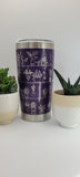 Flowers Laser Engraved Plant Tumbler, 20oz Insulated Travel Mug