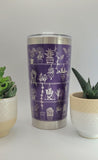 Flowers Laser Engraved Plant Tumbler, 20oz Insulated Travel Mug