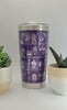 Flowers Laser Engraved Plant Tumbler, 20oz Insulated Travel Mug