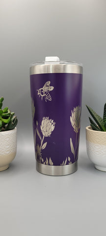 Protea Floral gift Laser Engraved 20oz Double Wall Insulated Tumbler Travel mug, Gift for mum,daughter, sister, Teacher
