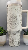 Engraved 40oz Double Wall Insulated Tumbler with Handles Gift for mom, Granny, sister, Teacher gift