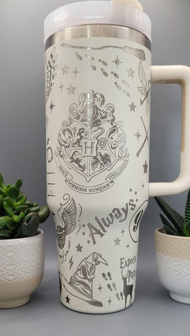 Engraved 40oz Double Wall Insulated Tumbler with Handles Gift for mom, Granny, sister, Teacher gift