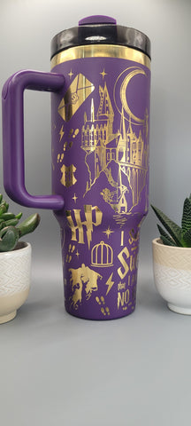 Wizard Movie magic 40oz Double Wall Insulated Tumbler with Handles Gift for mom, Granny, sister, Teacher gift