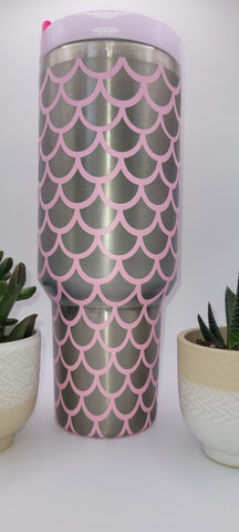 Mermaid Scales gift 40oz Double Wall Insulated Tumbler with Handles Gift for mom, Granny, sister, Niece, Teacher gift