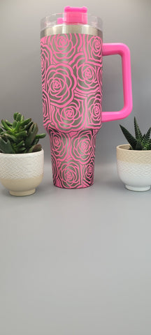 Roses,Flower gift, Floral gift 40oz Double Wall Insulated Tumbler with Handles Gift for mom, Granny, sister, Niece, Teacher gift