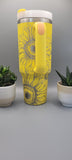 Personalised Sunflowers 40oz Double Wall Insulated Tumbler with Handles Gift for mom, Granny, sister, Niece, Teacher gift