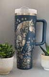 Horse Floral 40oz Tumbler with Handle  Double Wall Insulated Cup, Horse Lover Gift, Floral Equestrian Mug for Mom, Sister, Friend