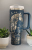 Horse Floral 40oz Tumbler with Handle  Double Wall Insulated Cup, Horse Lover Gift, Floral Equestrian Mug for Mom, Sister, Friend