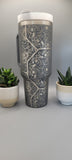 Swear Words Mandala,  Mandala F*ck Mandala 40oz Double Wall Insulated Tumbler with Handles Gift for mom, Granny, sister, Teacher gift