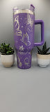 Whimsical Butterfly butterflies 40oz Double Wall Insulated Tumbler with Handles Gift for mom, Granny, sister, Teacher gift