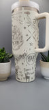 Engraved 40oz Double Wall Insulated Tumbler with Handles Gift for mom, Granny, sister, Teacher gift