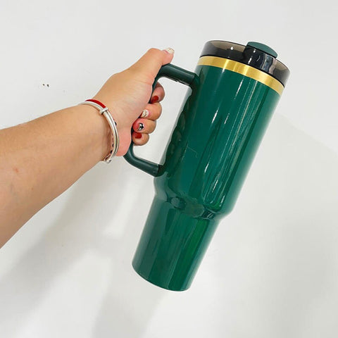 Any of our Designs 40oz Double Wall Insulated Tumbler with Handles Gift for mom, Granny, sister, Niece, Teacher Engraves Gold