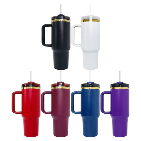 Any of our Designs 40oz Double Wall Insulated Tumbler with Handles Gift for mom, Granny, sister, Niece, Teacher Engraves Gold