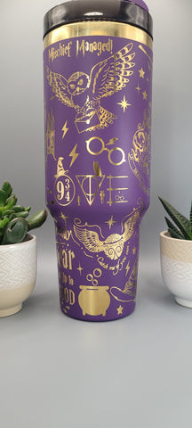 Wizard Movie magic 40oz Double Wall Insulated Tumbler with Handles Gift for mom, Granny, sister, Teacher gift