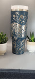 Horse Floral 40oz Tumbler with Handle  Double Wall Insulated Cup, Horse Lover Gift, Floral Equestrian Mug for Mom, Sister, Friend