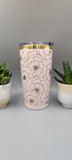 Peony Peonies,  flowers,  Floral Laser Engraved 20oz Double Wall Insulated Tumbler Travel mug,Seamless Tumbler ,Gift for daughter, niece