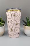 Peony Peonies,  flowers,  Floral Laser Engraved 20oz Double Wall Insulated Tumbler Travel mug,Seamless Tumbler ,Gift for daughter, niece
