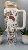 Horse and flowers, Horse Lover, Horseriding 40oz Double Wall Insulated Tumbler with Handles Gift for mom, sister