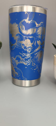 Viking, warrior Laser Engraved 20oz Double Wall Insulated Tumbler Travel mug,Seamless Tumbler ,Gift for daughter, niece, Friend