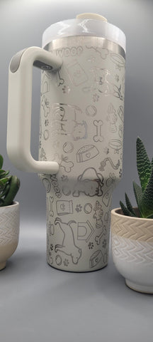 Pit bull, pitbull dog 40oz Double Wall Insulated Tumbler with Handles Gift for mom, Granny, sister, Niece