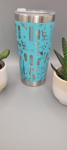 Hairdresser, Hair dressing Laser Engraved 20oz Double Wall Insulated Tumbler Travel mug, Seamless Tumbler ,Gift for mum