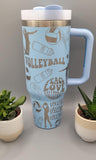 Volleyball, sport, 40oz Double Wall Insulated Tumbler with Handles Gift for mom, Granny, sister, Niece