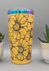 Daisy's, flower,  floral gift  Laser Engraved 20oz Double Wall Insulated Tumbler Travel mug,Seamless Tumbler ,Gift for daughter