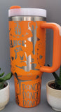 Dancer, dance, Ballet Orange 40oz Double Wall Insulated Tumbler with Handles Gift for mom, sister
